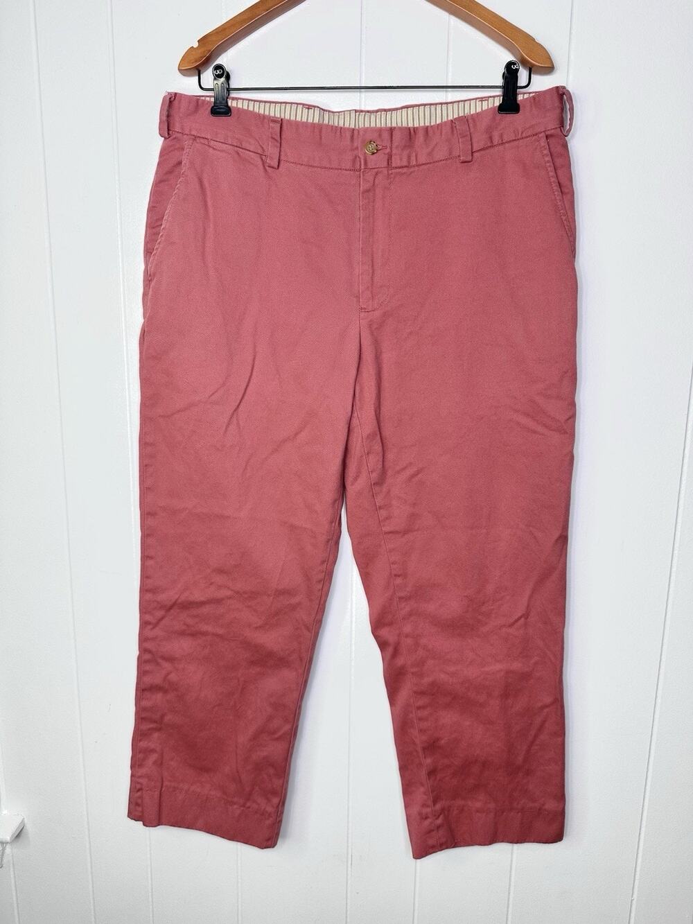 Bills Khakis M3 Trim Fit Twill Chino Khakis PINK Salmon - 37x27 Flat Front USA